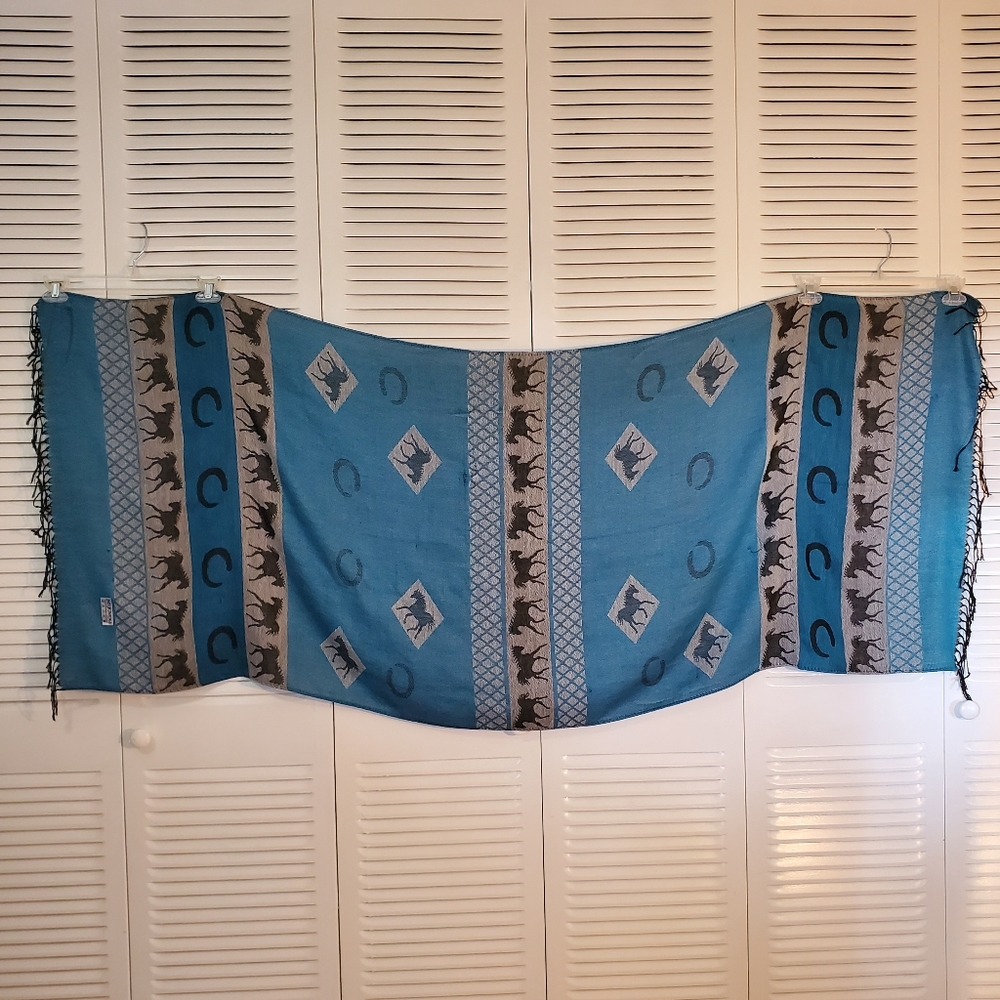 Pashmina blanket scarf horse pattern